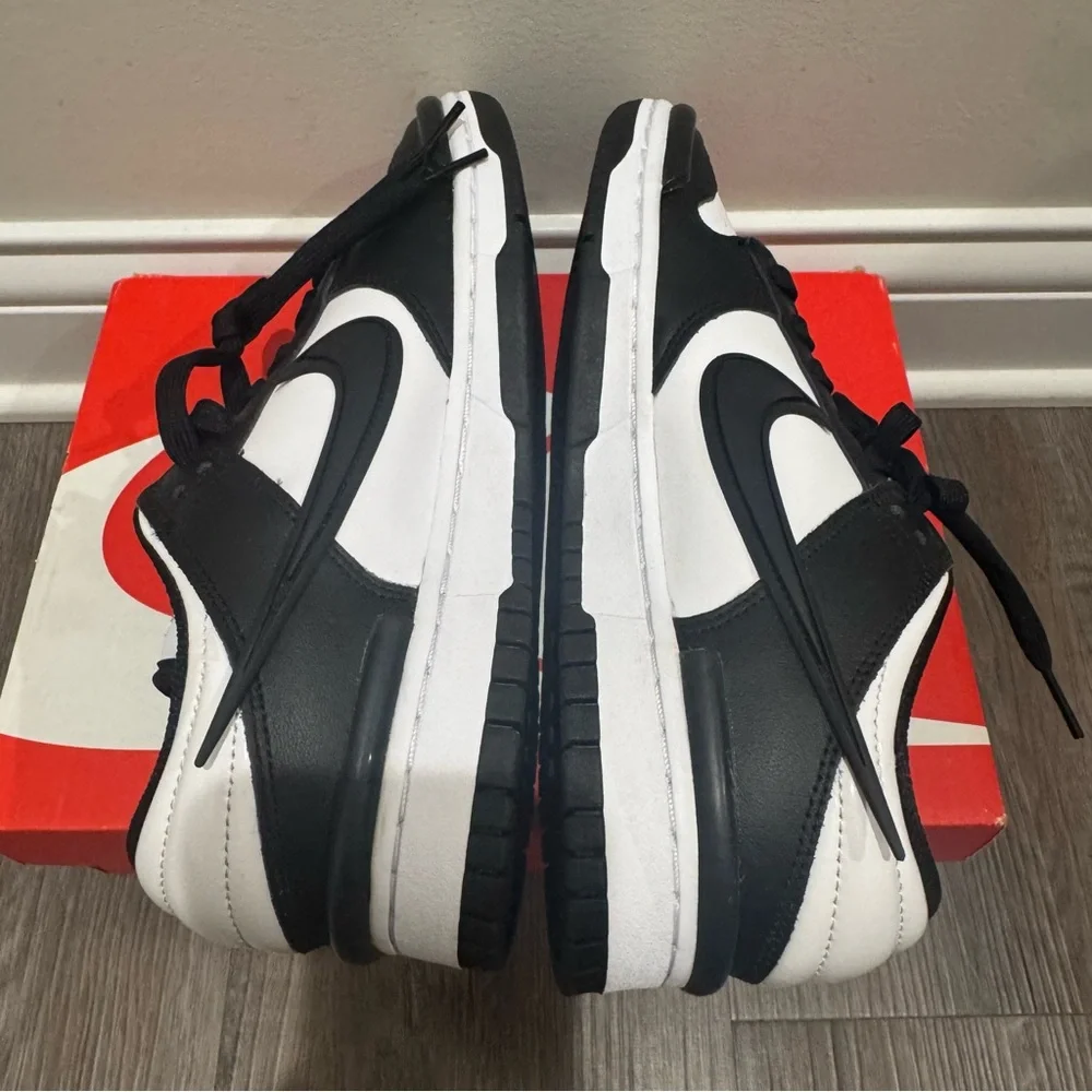 Nike Dunk Low Twist Black White Panda Leather Sneakers